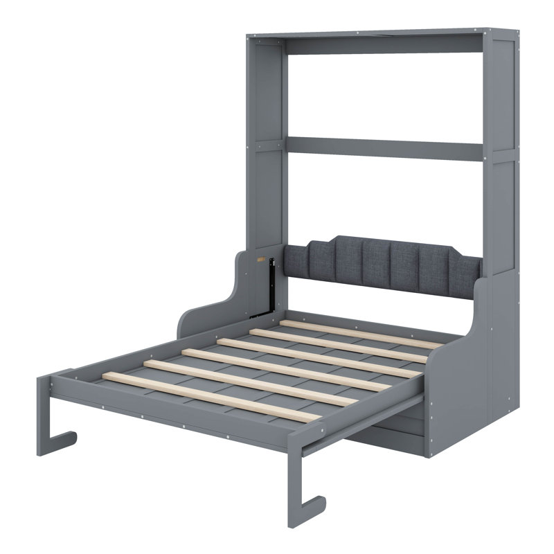 Grand lit escamotable / escamotable grand avec coussins moelleux luxueux, Gris