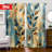 2Pcs Nature Leaf Pattern Curtains Watercolor Blue Orange Botanical Print Window Treatments Rod Pocket Panels Drapes for Living Room Bedroom Kitchen Dining Home Decor-928919100