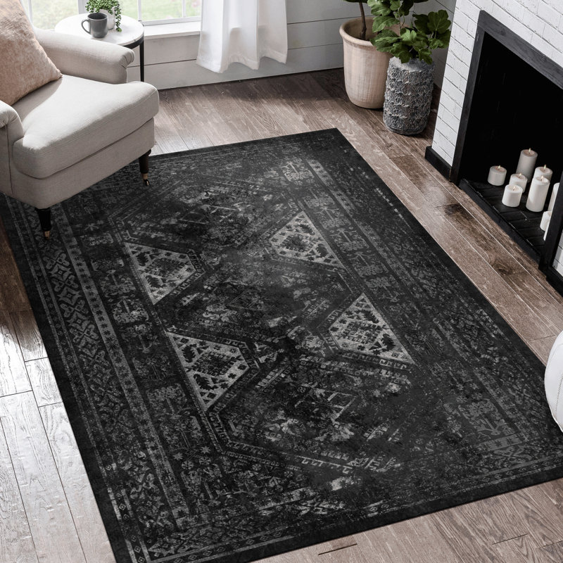 5X8 Area Rug, Washable, Low-Pile Structure, Non-Slip, Non-Shedding, Foldable, & Pet Responsive - Bedroom, Living Room, Kitchen, Dining Room Mat Rug 5X8, Form, Non-Slip Backing, Mindful Carpet