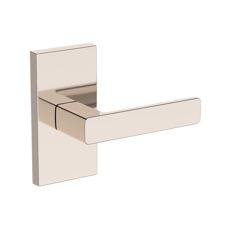Sharpewood Half Dummy Lever with Contemporary 5in Rose in Lifetime (PVD) Polished Nickel, Polished Nickel