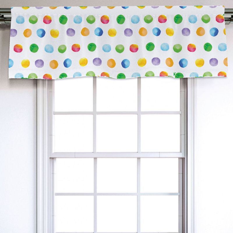 Sateen Geometric Ruffled Window Valance