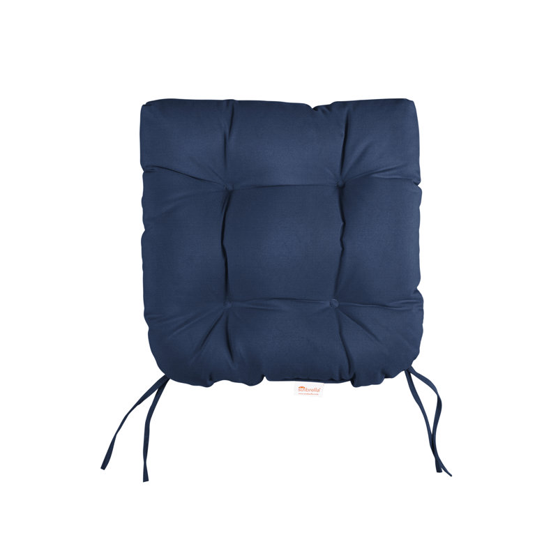 Tufted Outdoor Sunbrella Seat Cushion, 16" W, Canvas Navy Sunbrella® Canvas