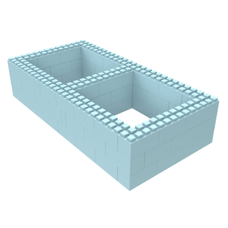 EverBlock Frame Only Bed Kit, Light Blue, Twin