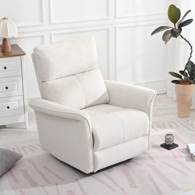 Fauteuil inclinable manuel berçant pour adultes, fauteuil inclinable manuel berçant pour petits espaces, fauteuil de chambre de bébé en tissu, canapé inclinable simple pour le cinéma maison, chambre à coucher, accoudoirs larges (tissu)