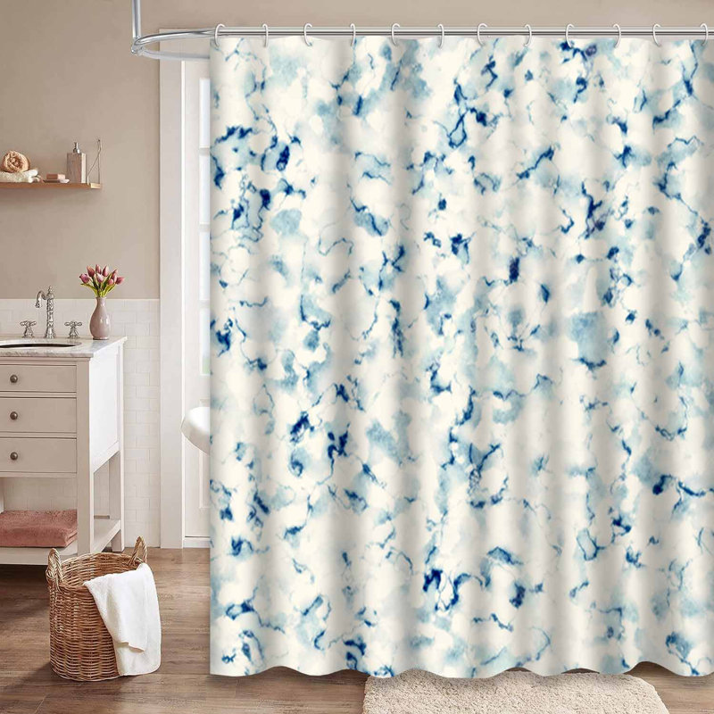 Rideau de douche abstrait à motif aquarelle abstrait avec 12 crochets, L 72 po x l 78 po