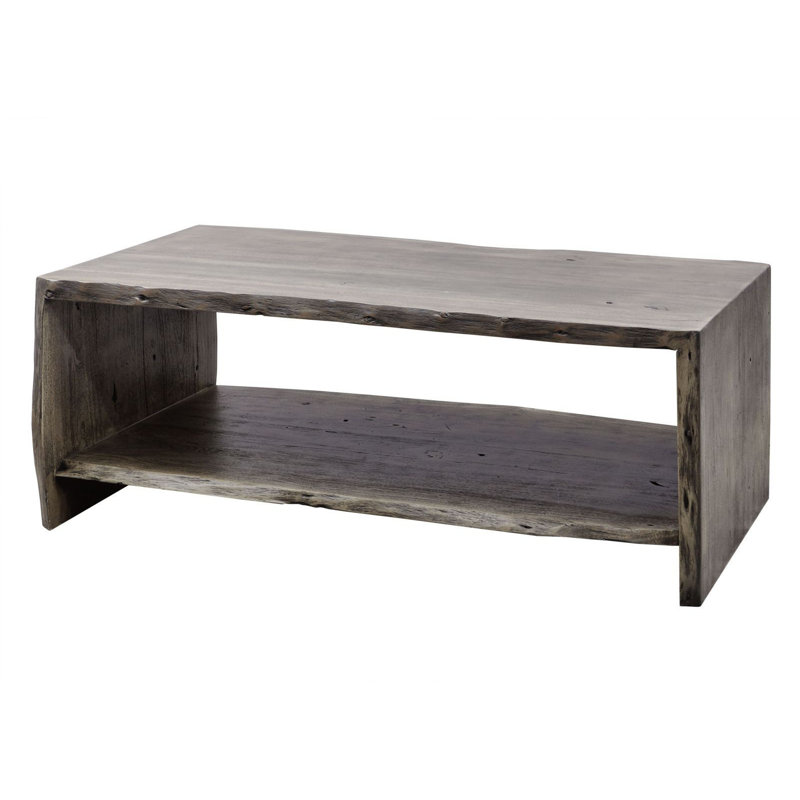 Pure Acacia Solid Wood Frame Coffee Table, Grey, H45 x L60 x W120cm
