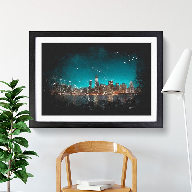 Reflection Of The San Francisco Skyline - Picture Frame Graphic Art, Black Framed, 24cm H x 33cm W x 2cm D