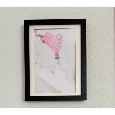 Cadre photo mural à ouverture frontale pour dessins d'enfants et certificats, avec rangement et vitre en plexiglas