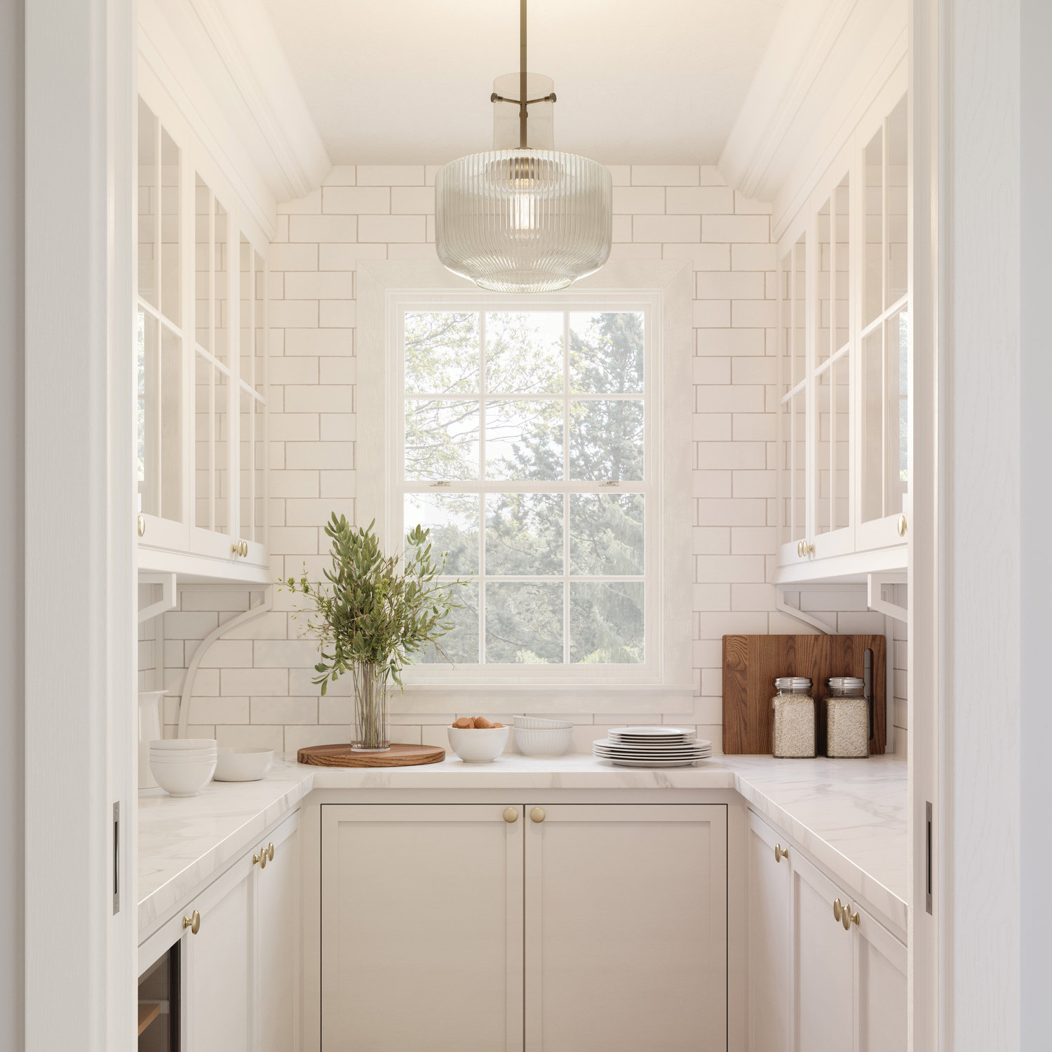 Altera Single Light Glass Dimmable Pendant, Aged Brass