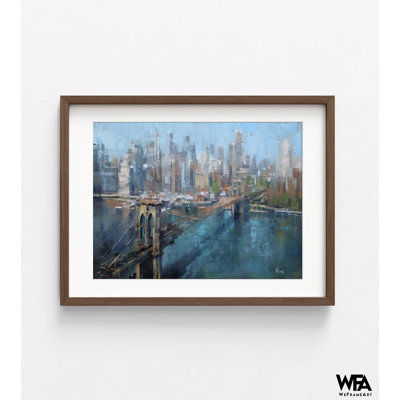 Pont de Brooklyn par Mark Lague, NYC, reproduction d'art, affiche de bureau de Brooklyn, idée de cadeau de bienvenue de New York, art mural de grande pomme