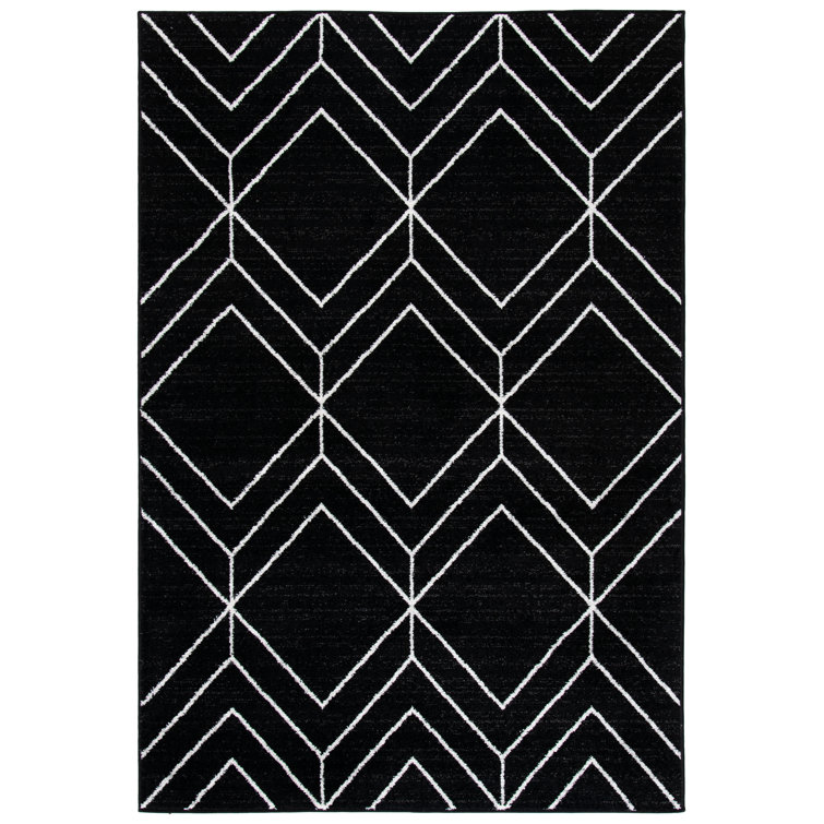 Geometric Black/Ivory Area Rug
