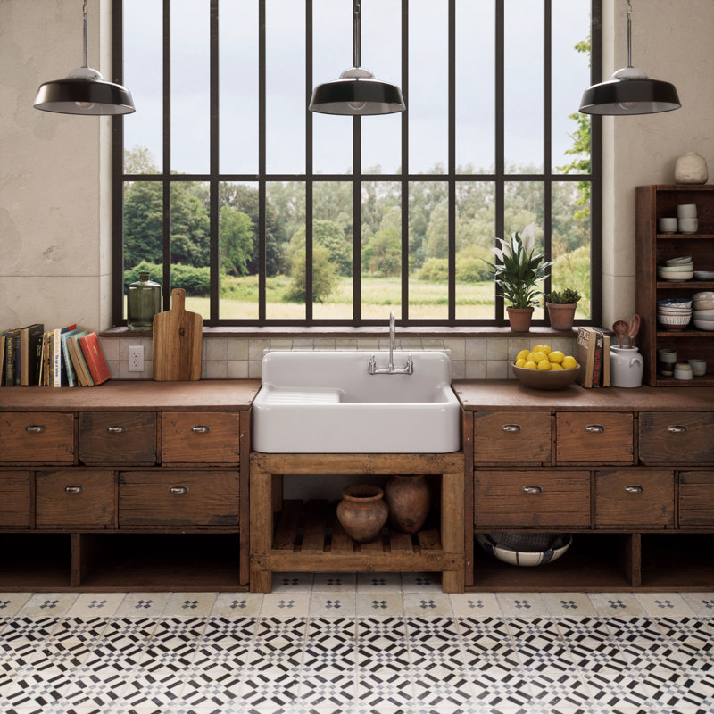 Heritage 42" Front Apron Single Bowl Fireclay Sink with Integral Drainboard and High Backsplash