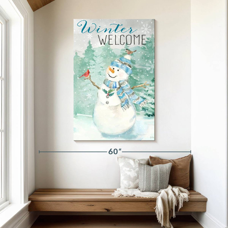 Portrait de bonhomme de neige bleu Lelend Let It Snow, H 48 po x l 32 po
