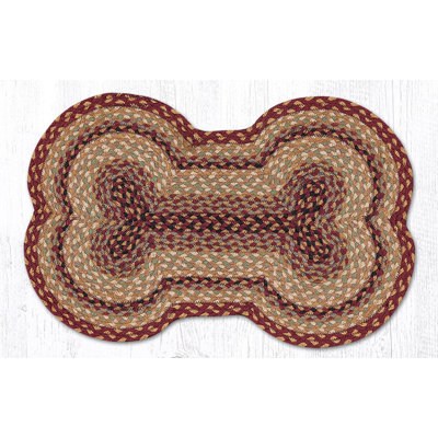  DB-357 Burgundy/Gray/Cream Large Dog Bone 18"x28"