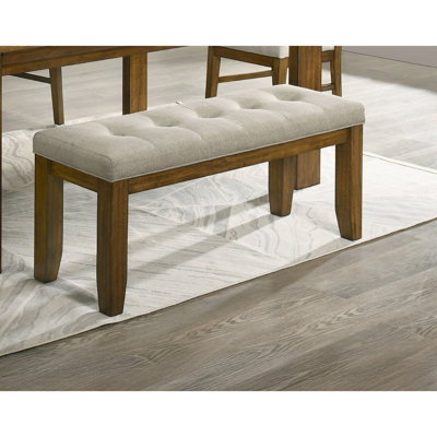 Contemporary 1Pc Bench In Soft Neutral Fabric For Dining Room, Chic, 47.6" Long Style Modern Style, 15.5" Product Width