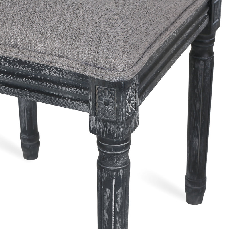 2 chaises de salle à manger grises avec dossier en canne - rembourrées en tissu, base cannelée pour un attrait gris, support rectangulaire, sièges rembourrés délicats, pieds à la mode, P 20 po x l 22,5 po, H 39,5 po