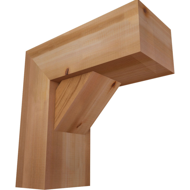 Traditional Block Bracket w/ Offset Brace, 18 x 18, 7 1/2"W Western Red Cedar (Smooth)