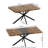 55.11" -70.86"Retro Rectangular Stretch Dining Table, Antique Wood Top And Black Relief Plate, Black Fine Sand Cross Iron Foot Base Dining Table, With Storage Box.