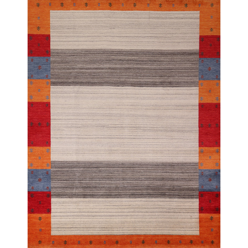 Striped Handmade Gabbeh Indian Area Rug