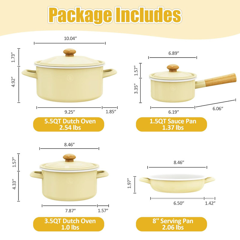 4 - Piece Non-Stick Steel Cookware Set