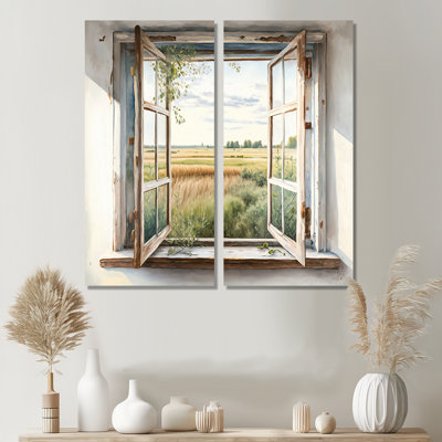 «Window to Landscape Views IV», art mural sur toile grise