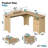 Derick 55.7'' W L-Shaped Computer Desk with File Drawer and Drawer Pedestal-1541437843