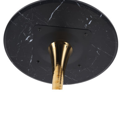 31.5"Black marble Color Top Golden color leg Tulip Table Mid-century Dining Table for 2-4 people With Round Mdf Table Top, Pedestal Dining Table, End Table Leisure Coffee Table