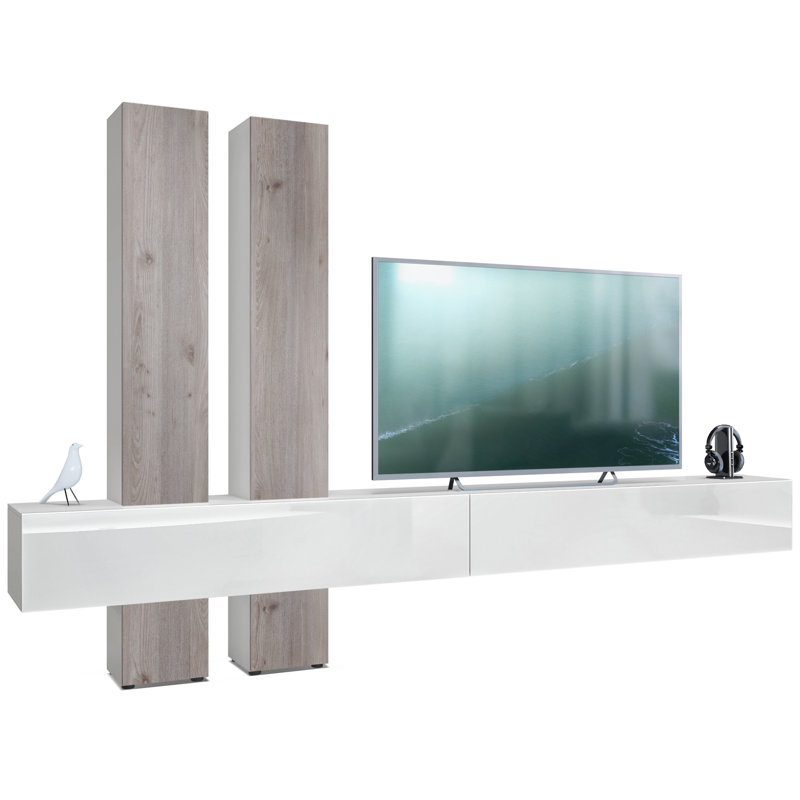 Ajo TV Stand, Nordic Oak/White