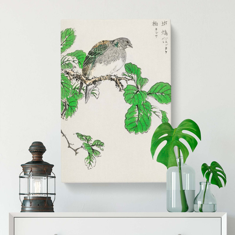 Barbary Dove and Oak Tree by Numata Kashu - Wrapped Canvas, 50cm H x 35cm W x 3cm D