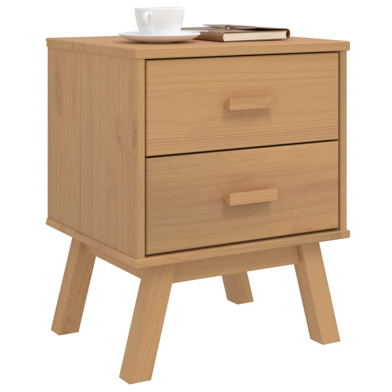 Lachish 17.7'' W Solid Wood Nightstand, Brown