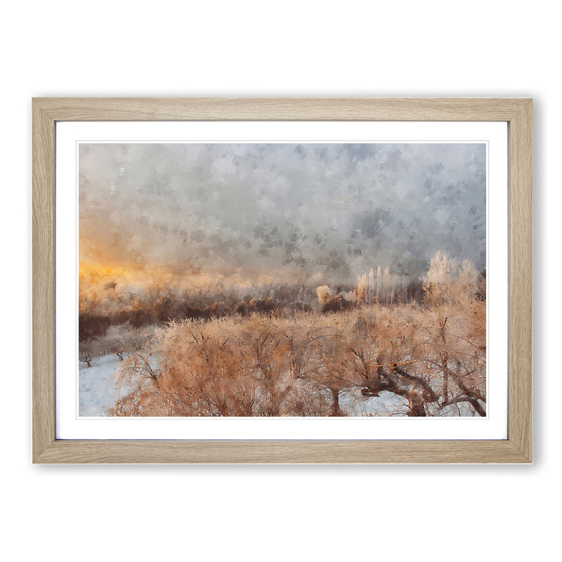 Winter Forest Vol.3 - Picture Frame Painting, Oak Framed, 36cm H x 48cm W x 2cm D