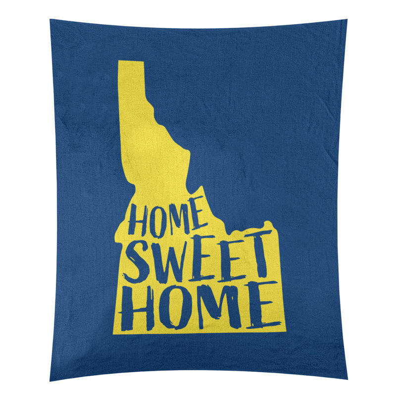 Tapisserie Home Sweet Idaho, H 27,5 po x l 37,5 po, Bleu / Jaune