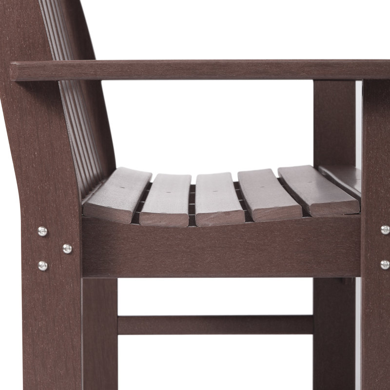 Banc de jardin en PEHD Laguna, Brun