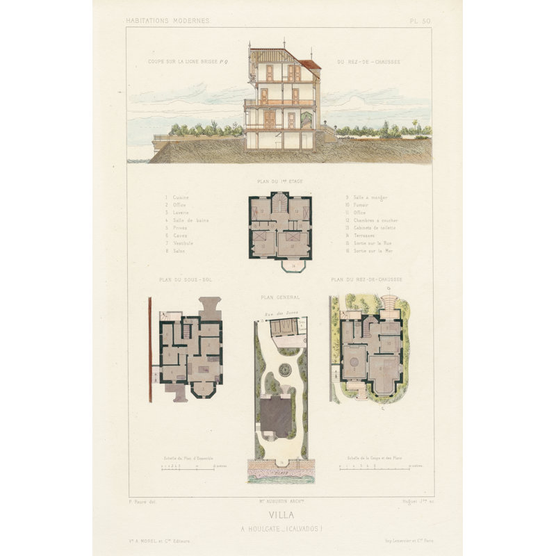 Habitations Modernes V by A. Morel - Wrapped Canvas Print, 46cm H x 30cm W 