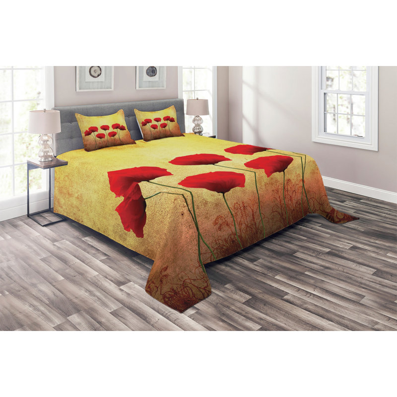 Poppy Farmhouse / Country Polyester Coverlet