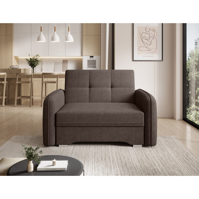 Sarlota 2 Seater Sofa Bed, Dark Brown