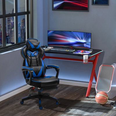 Inbox Zero Jagjit Adjustable Reclining Ergonomic Faux Leather Swiveling PC & Racing Game Chair