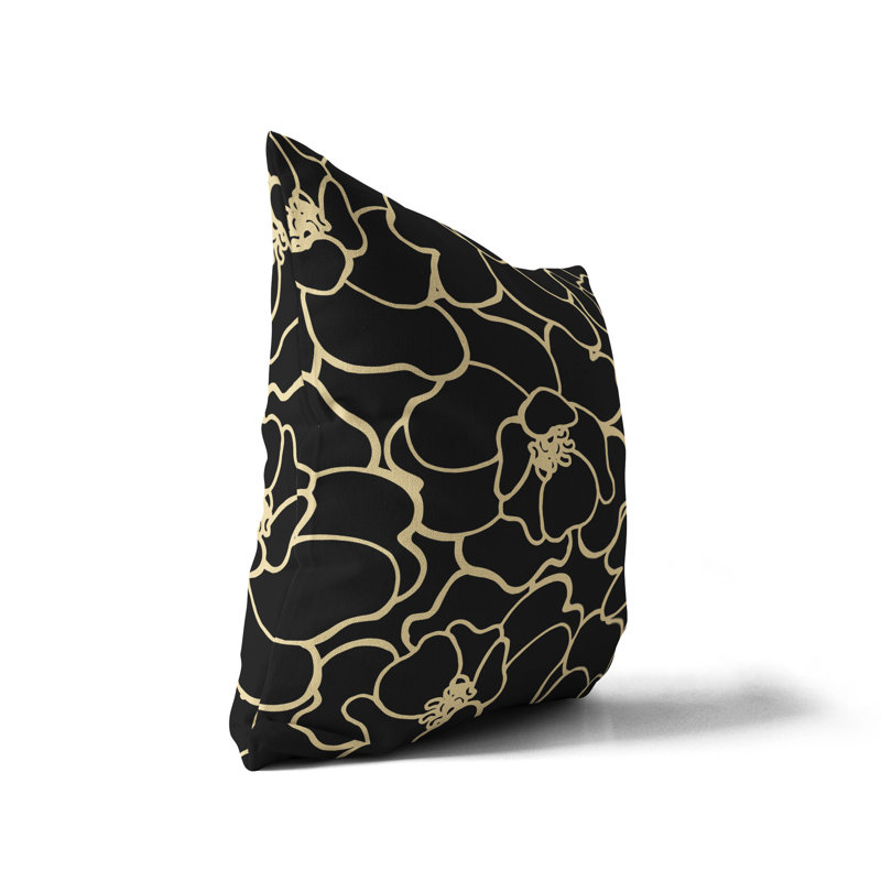 Housse de coussin d'extérieur et insert, Doré, 15 po x 15 po, Carré