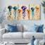 Tableau abstrait géométrique à motif de méduses sur toile tendue, style bohème moderne (lot de 3)-807164640