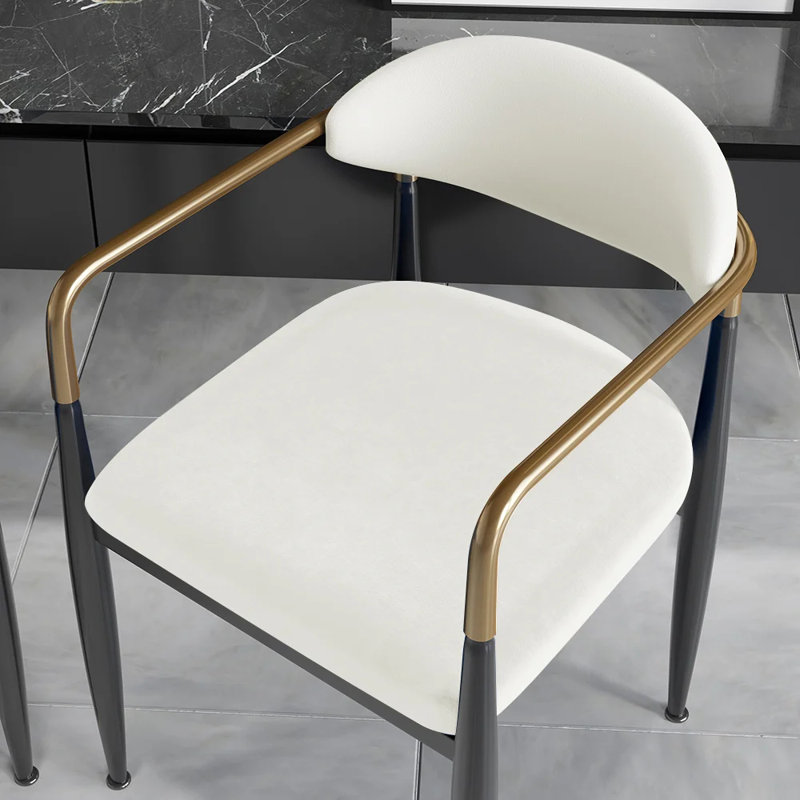 Ensemble de 2 chaises de salle à manger, chaises d'appoint de cuisine rembourrées en similicuir moderne, chaise de salle à manger de ferme avec repose-pieds