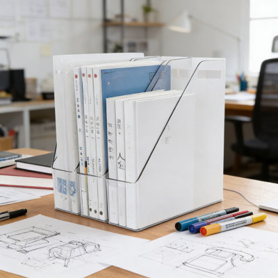 2 Pack Clear Acrylic Magazine File Holder With Handle, Vertical Desk Organizer For Documents, Folders, And Books, Durable Storage Solution For Home Office