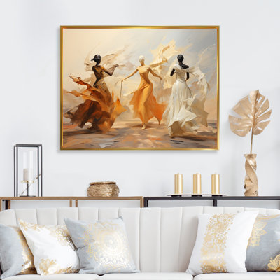 Yellow And White Dance Woman Ensemble I - Dance Wall Art