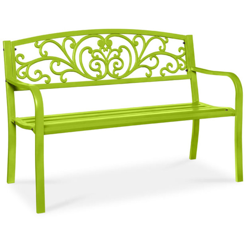 Steel Bench, Lime Green