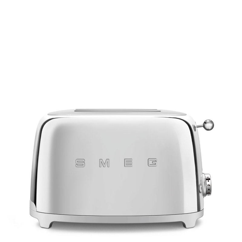 Smeg TSF01 50's Style Retro Two Slice Toaster, Chrome