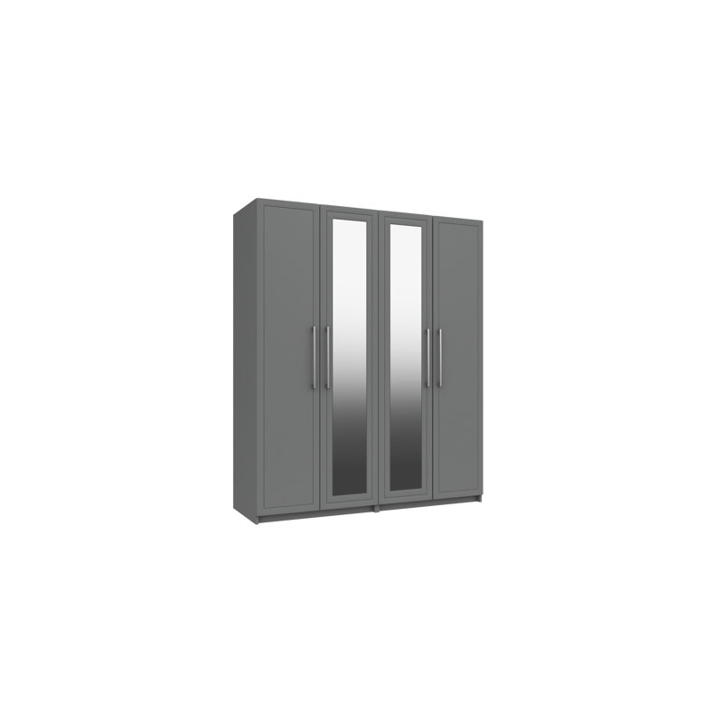 Allenna 4 Door Manufactured Wood Wardrobe, Dust Grey Gloss