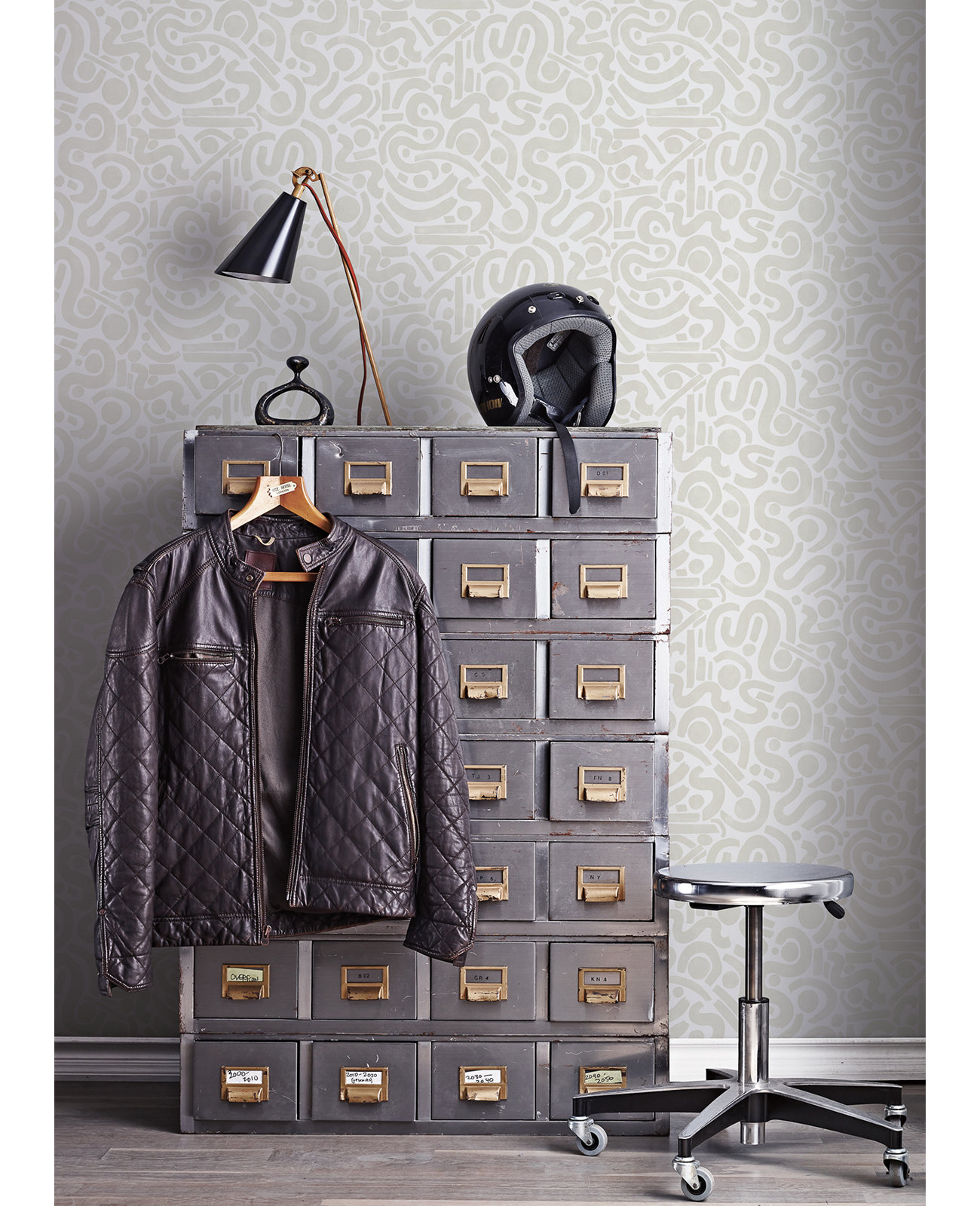 Peel & Stick Geometric Wallpaper, Taupe