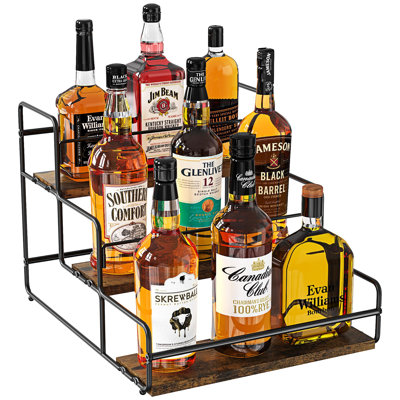9 Bottle Tabletop Wine Bottle Rack Brown