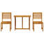 2 - Person Wood Patio Dining Set with Rectangular Table , Cushions Included