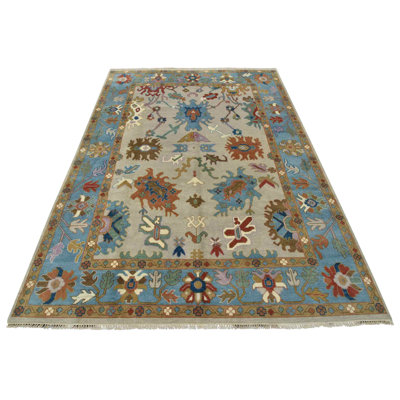 Oushak Rug 9' X 11’9” Gray Wool Hand-Knotted Oriental Rug