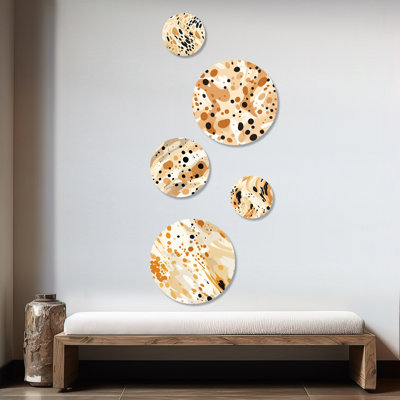 Chrisanthe - Abstract Abstract Round Wall Art Set Of 5